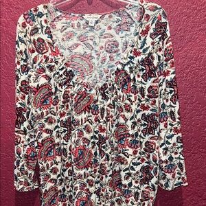 LUCKY BRAND Multicolor Paisley Blouse